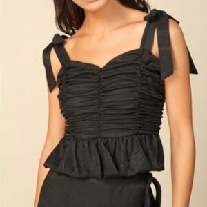 Line & Dot Revolve Classic Top Bowtie Straps Size Medium- Black